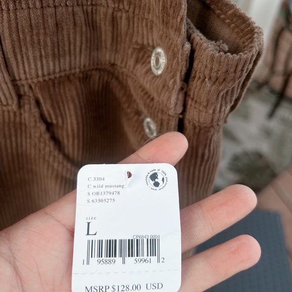 Free People Womens We The Free Ziggy Cord Overalls Size L - Picture 7 of 12